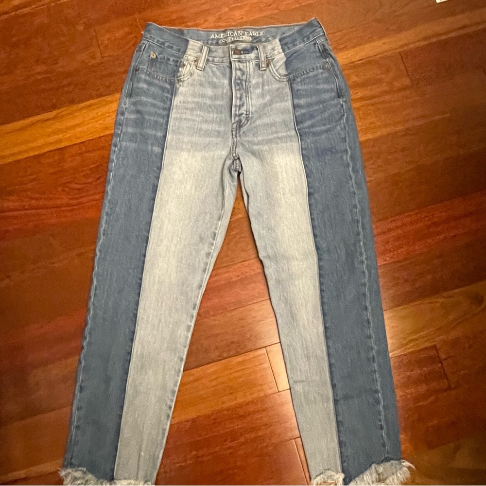 American Eagle Outfitters Two-Tone Ankle Jeans
